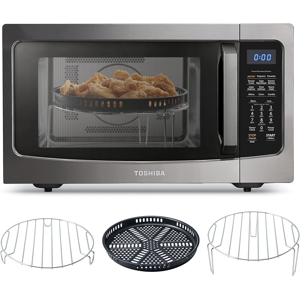 Toshiba Air Fryer Combo 4-in-1 Countertop Microwave Oven, Smart Sensor, Convection, Mute Function, Position Memory 13.6