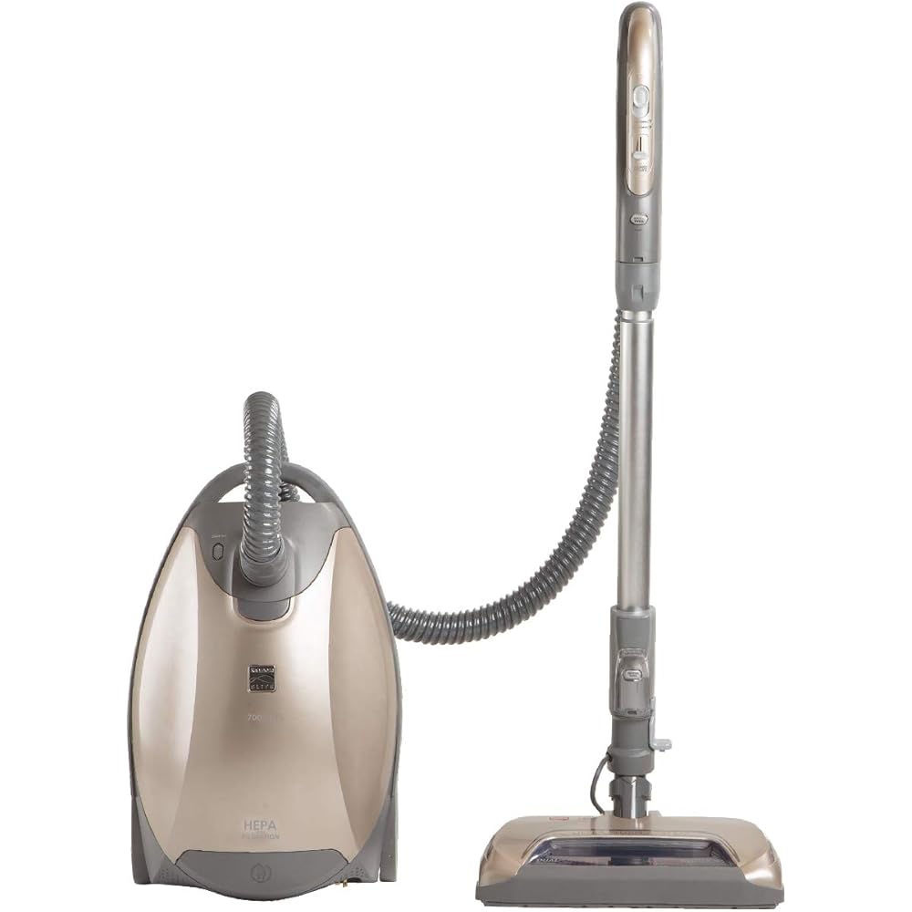 - Kenmore 81714 Bundle Ultra Plush Lightweight Bagged Canister Vacuum with Pet PowerMate, HEPA, Extended Telescoping Wand, Retractable Cord, and 3 Cleaning Tools, 700 Series, Gold