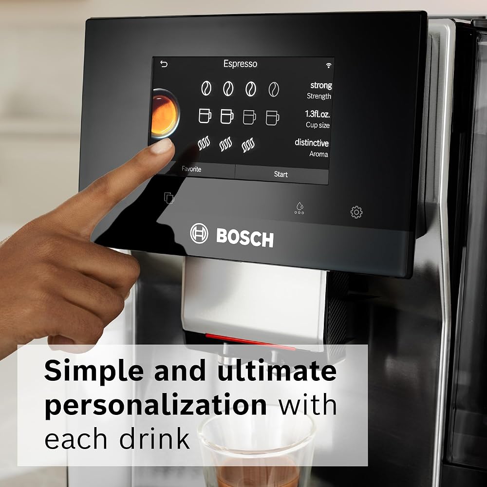 Bosch 800 Series Fully Automatic Espresso and Coffee Machine – 36 Drinks with Coffee World, Cold Brew, Double Cup, Integrated Milk Container, Smart Features, in Silver TQU60307: Home & Kitchen