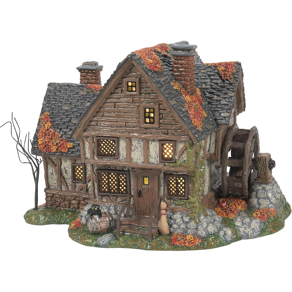 Department 56 Hocus Pocus Village The Sanderson Sister's Cottage Lit Building, 6.61 Inch, Multicolor : Home & Kitchen
