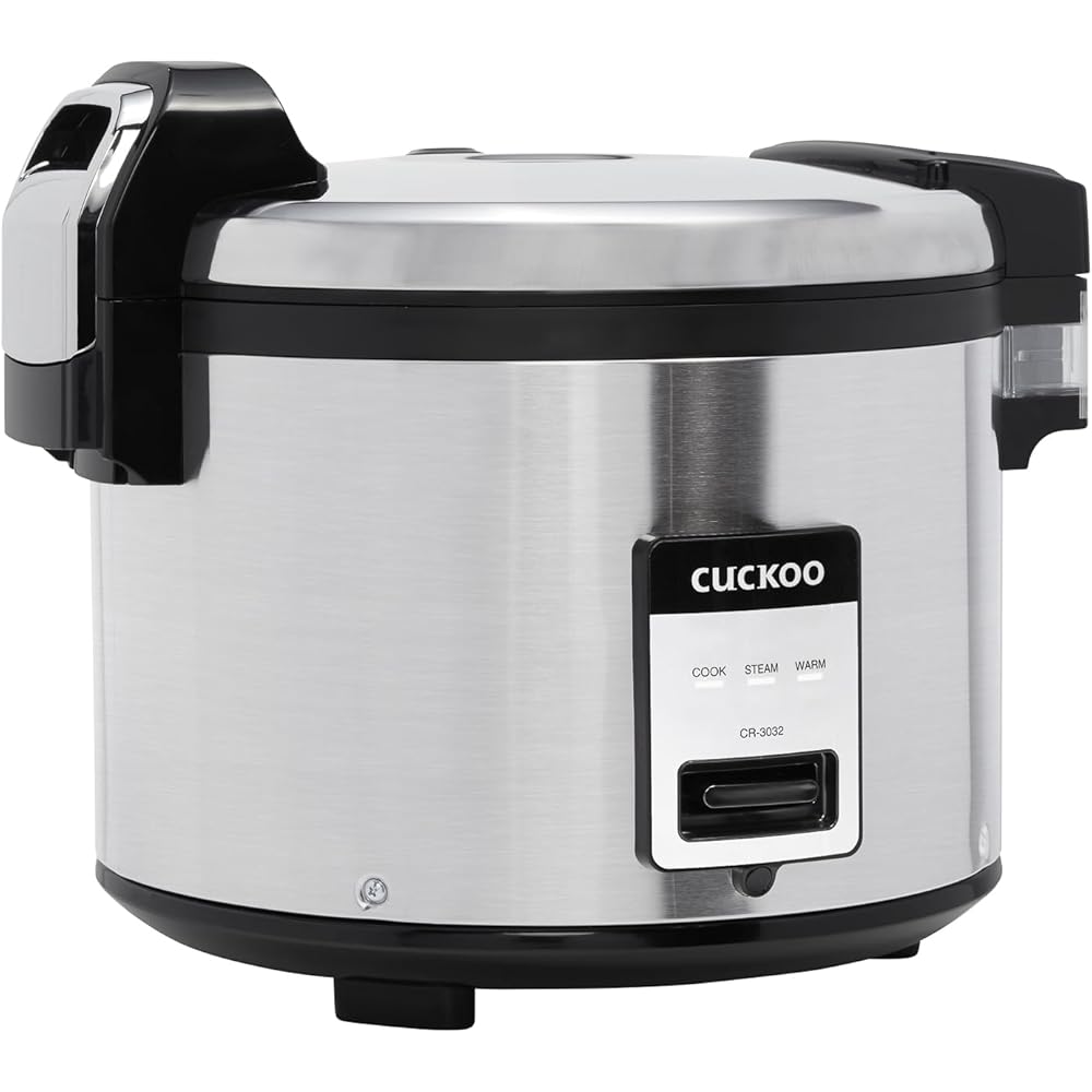 CUCKOO CR-3032 30-Cup (Uncooked) / 60-Cup (Cooked) Large Capacity Commercial Rice Cooker & Warmer with Nonstick Inner Pot, Switch Press (Silver/Black) : Industrial & Scientific