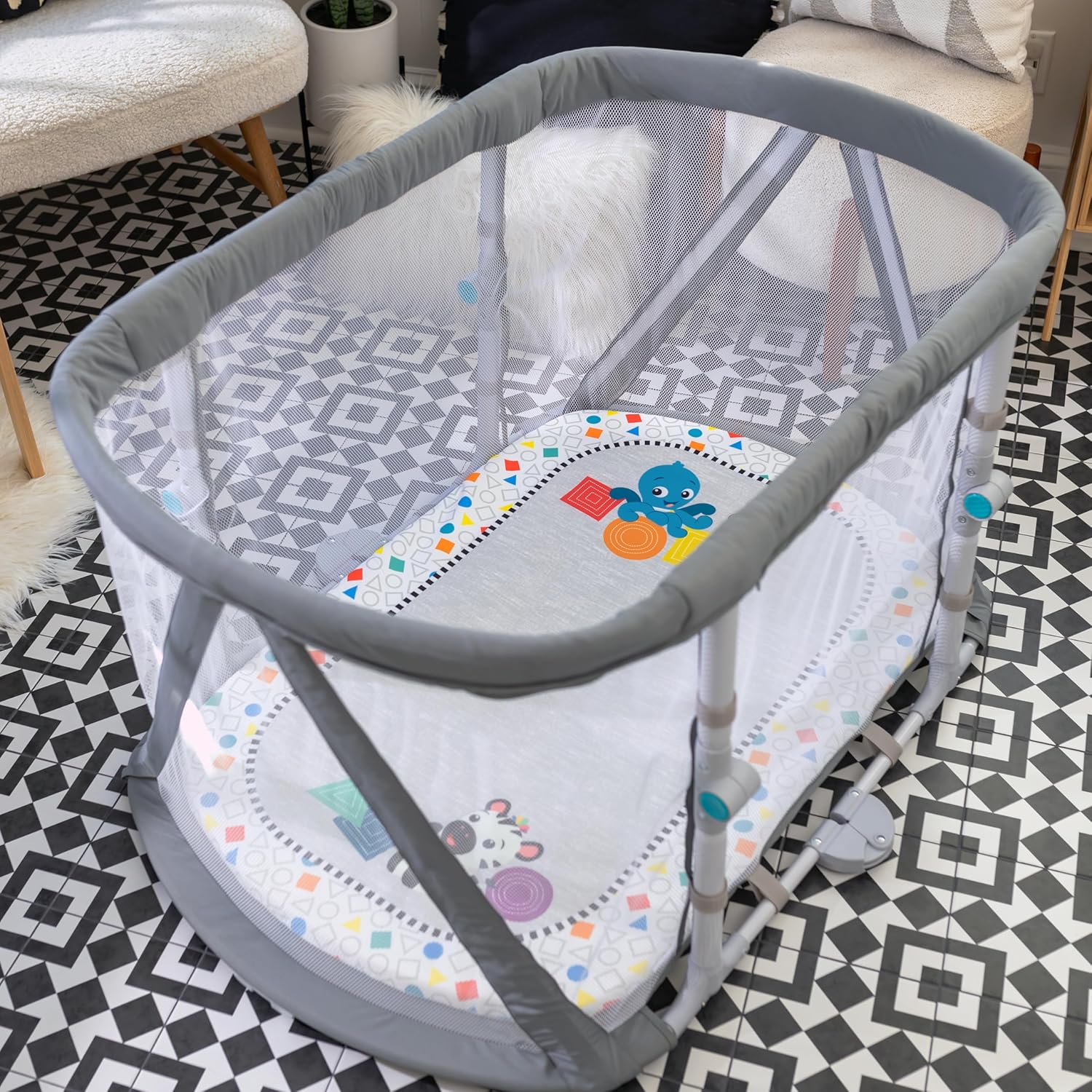 : Baby Einstein Kick & Snooze 3-in-1 Foldable Playard, Bassinet and Musical Play Gym, Includes Fitted Sheet, 3-Step Easy Fold, Piano Toy with 25+ Minutes of Music, Grows with Baby, Ages 0 Months and Up : Baby