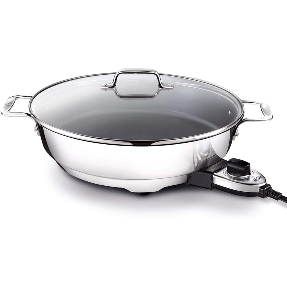 All-Clad Electrics Stainless Steel and Nonstick Surface Skillet 7 Quart 1800 Watts Temp Control, Cookware, Pots and Pans, Oven, Broil, Dishwasher Safe : Home & Kitchen