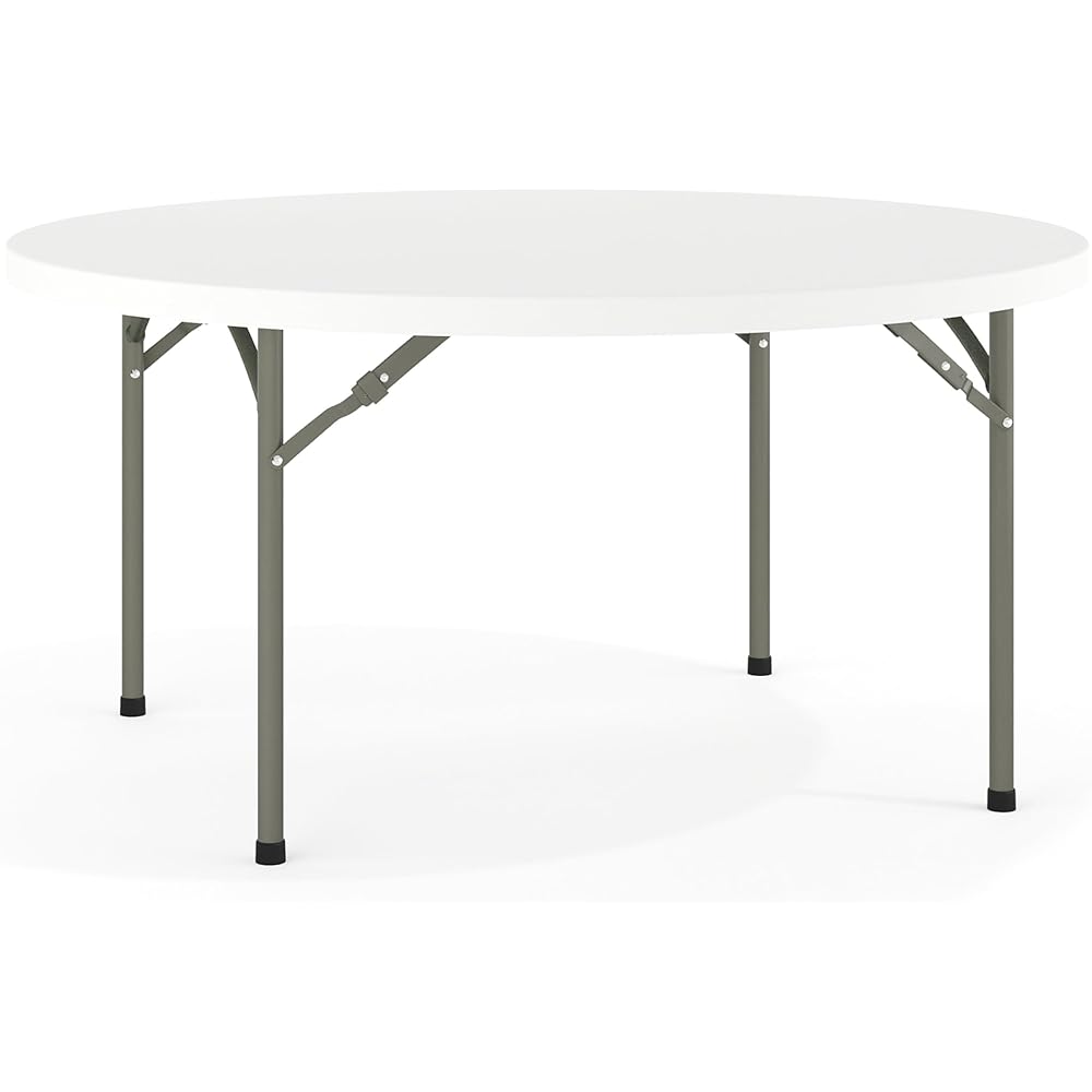 Flash Furniture 5' Round All-Occasion Plastic Folding Event Table for Parties and Trade Shows, Folding Banquet Table for Indoor/Outdoor Events, White : Flash Furniture