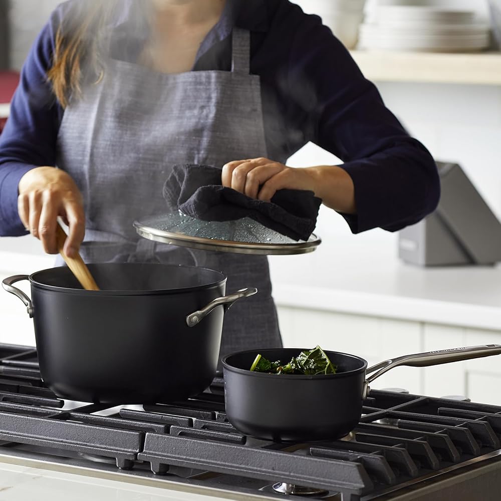 KitchenAid Hard Anodized Induction Nonstick Cookware Pots and Pans Set, 10 Piece, Matte Black: Home & Kitchen