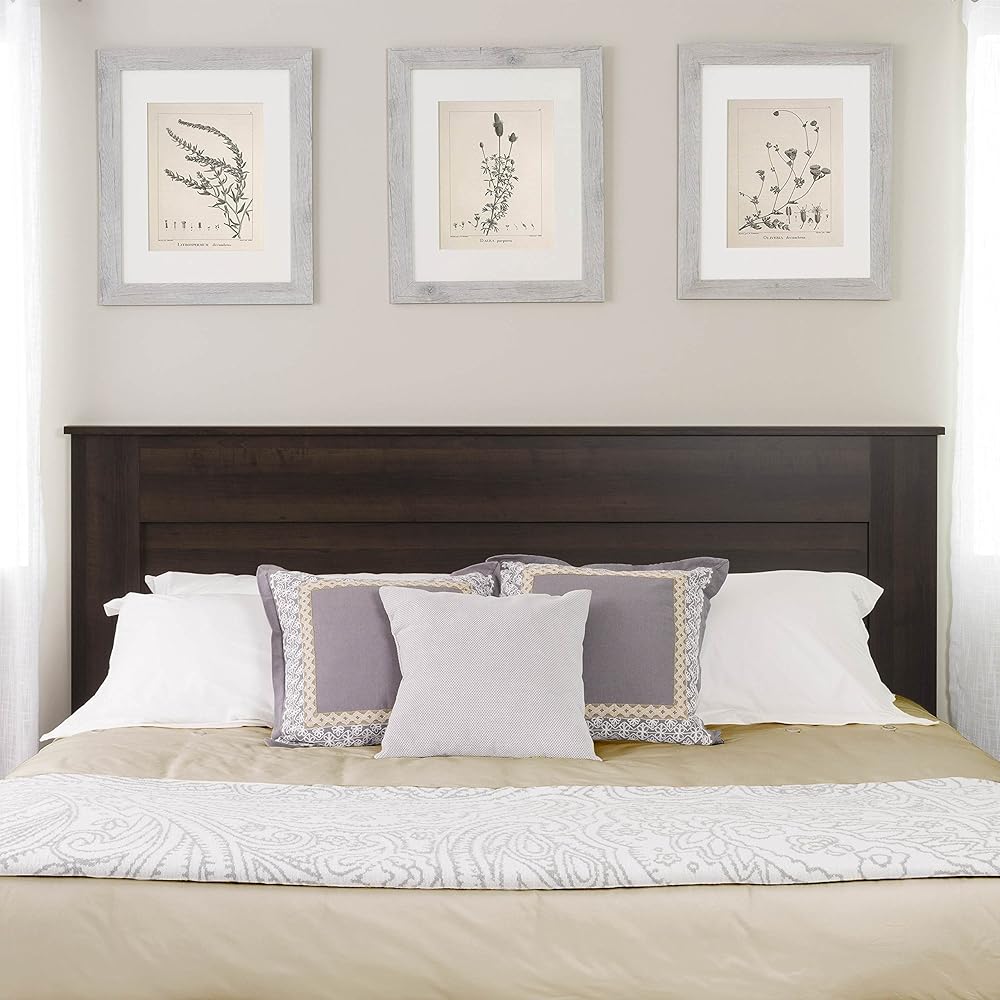 Prepac Stylish Flat Wood Panel Headboard for King Size Beds, Simplistic Wooden King Headboard 2.25