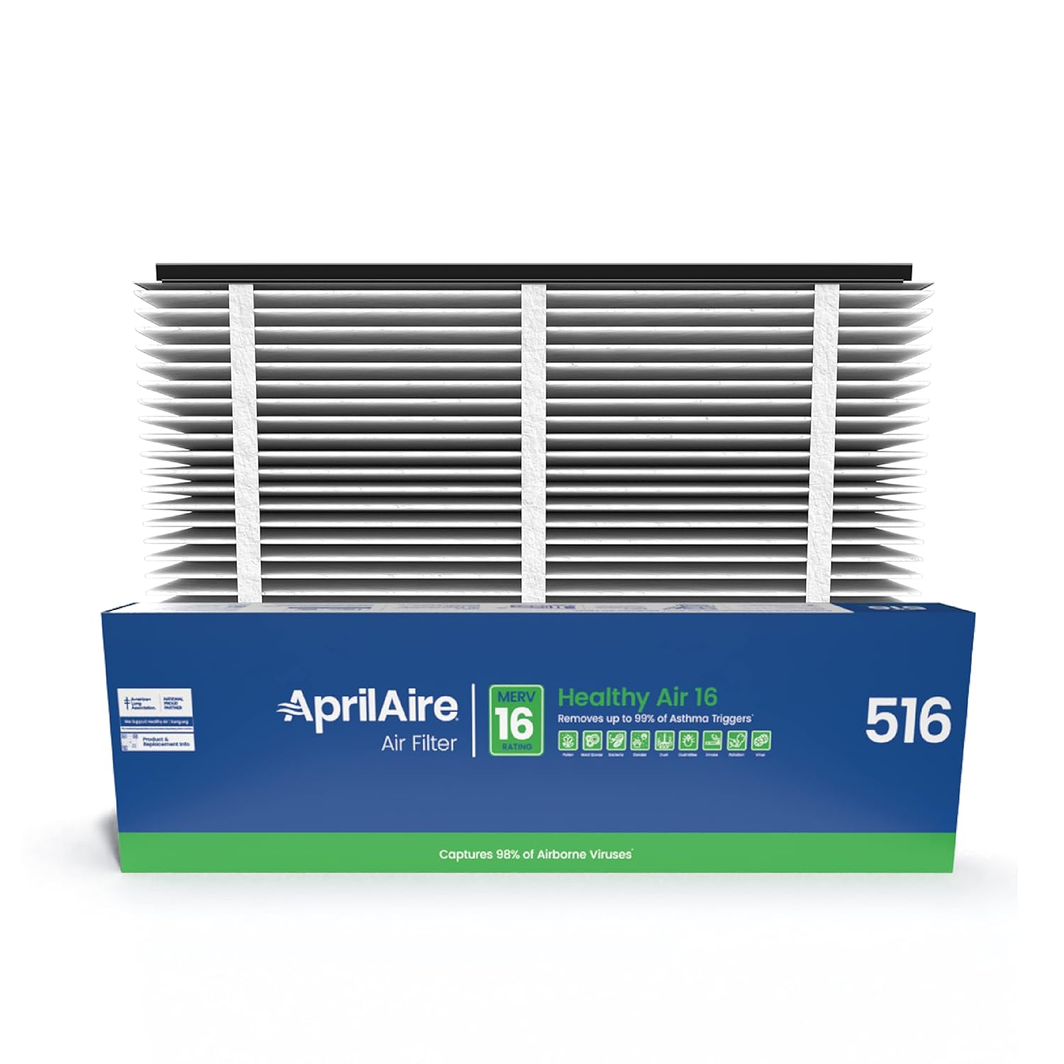 AprilAire 516 Replacement Filter for AprilAire Whole House Air Purifiers - MERV 16, Allergy, Asthma, & Virus, 31x28x4 Air Filter (Pack of 1) : Home & Kitchen