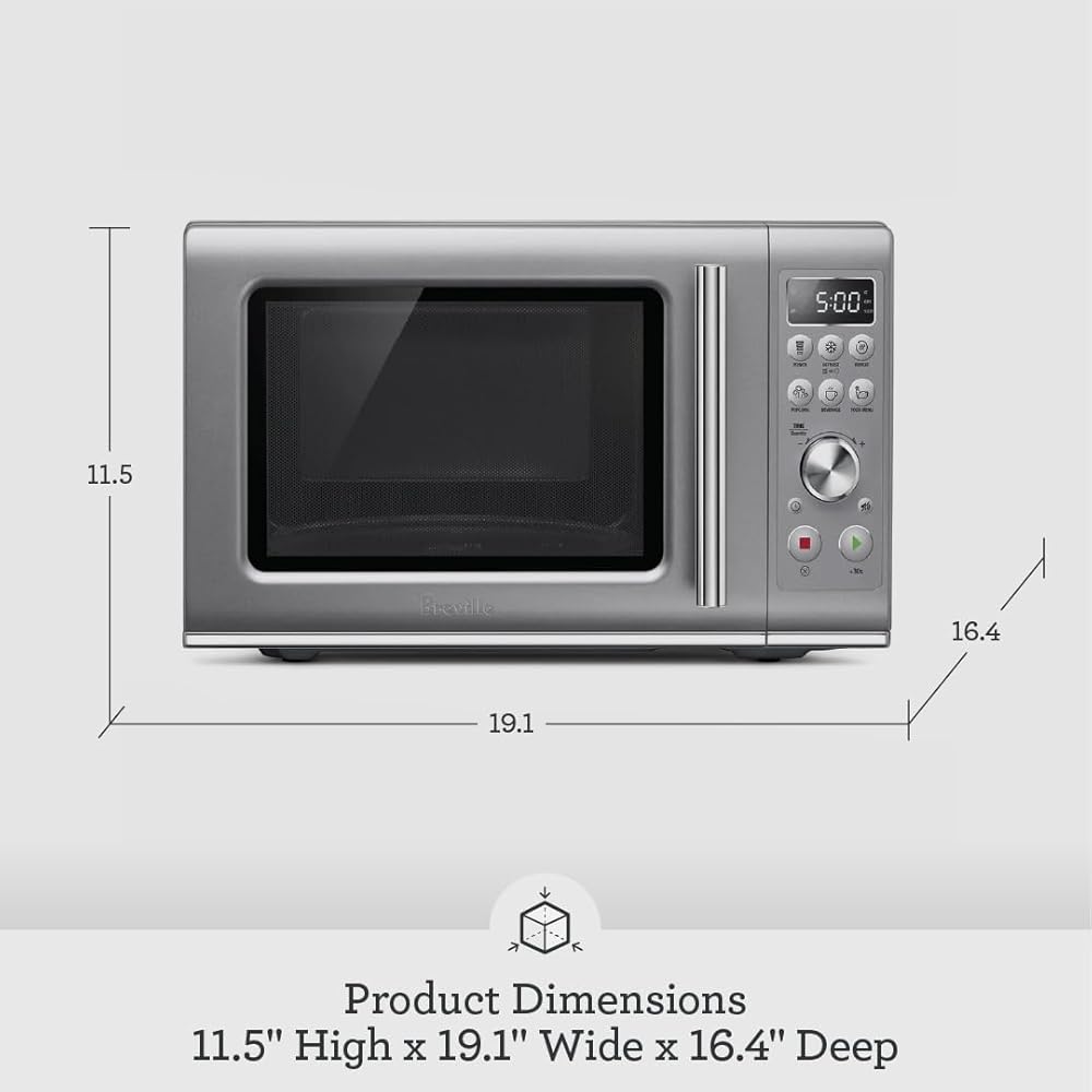Breville BMO650SIL Compact Wave Soft Close Countertop Microwave Oven, Silver: Home & Kitchen