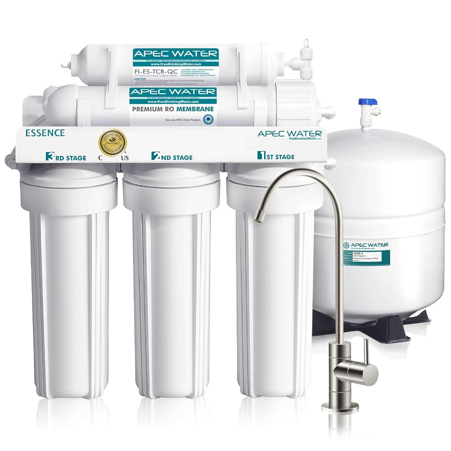 APEC Water Systems ROES-50 Essence Series Top Tier 5-Stage WQA Certified Ultra Safe Reverse Osmosis Drinking Water Filter System : Industrial & Scientific