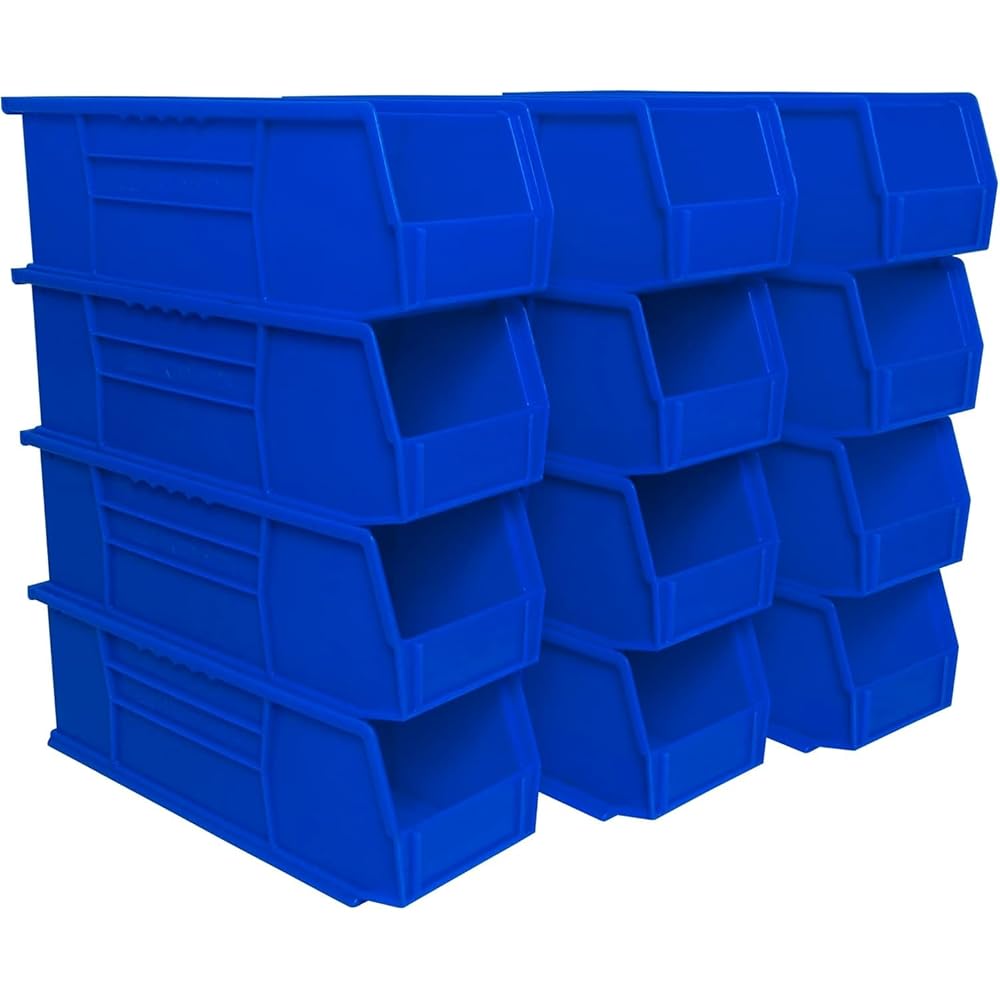 Akro-Mils 30234 AkroBins Plastic Storage Bins, Space-Saving Stackable Bins for Garage, Pantry, Craft Organization, 15-