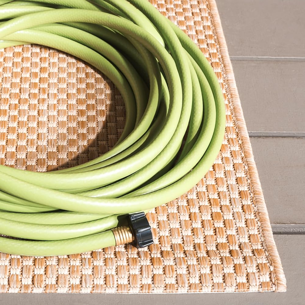 SAFAVIEH Courtyard Collection Area Rug - 8' x 10', Natural & Cream, Non-Shedding & Easy Care, Indoor/Outdoor & Washable-Ideal for Patio, Backyard, Mudroom (CY8521-03012)