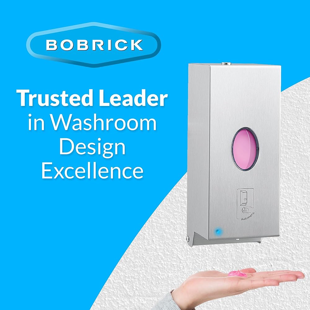 Bobrick B-2012 Automatic Wall-Mounted Liquid Soap Dispenser, Stainless Steel, 30 Fl Oz Capacity : Home & Kitchen