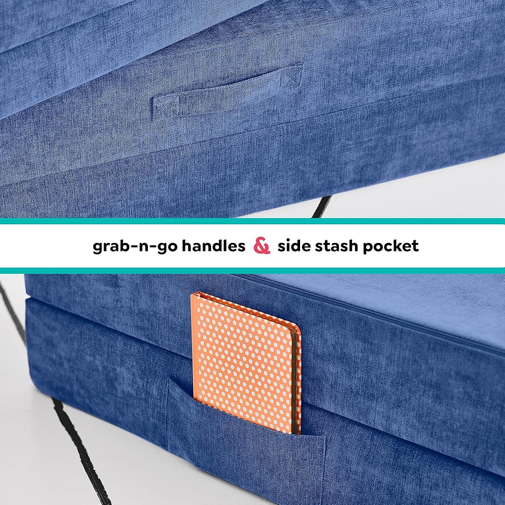 Yourigami Kids and Toddler Play Couch, Convertible Folding Sofa, Durable Foam Modular Design, Sapphire Caves XL : Home & Kitchen