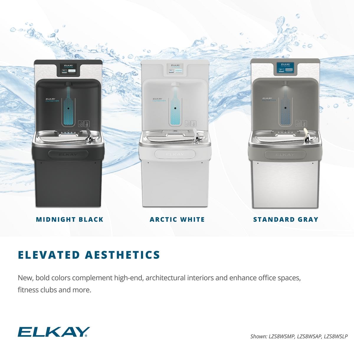 Elkay LZSTL8WSLP Enhanced Bottle Filler & Bi-Level ADA Cooler Refrigerated Light Gray Granite High Capacity Lead Drop Down Wrapper : Home & Kitchen