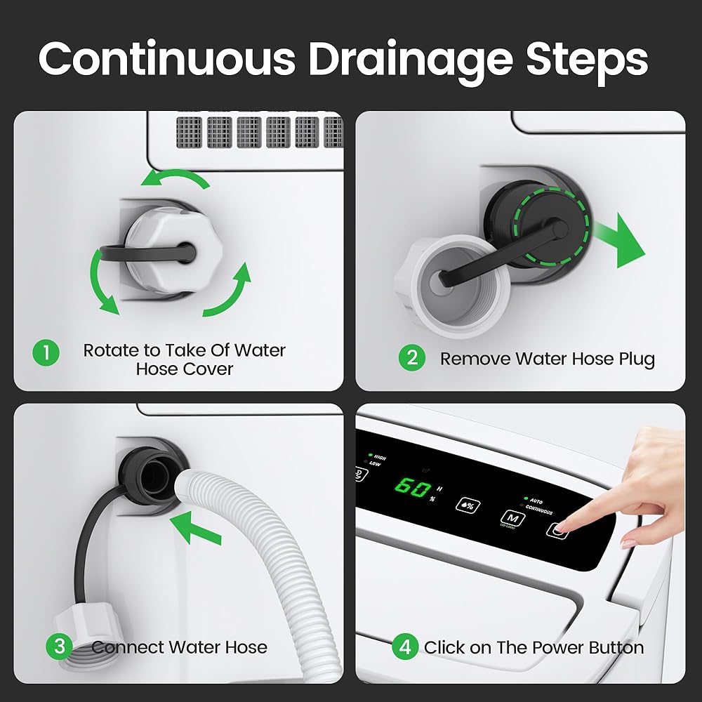 - Waykar 80 Pints Energy Star Home Dehumidifier for Spaces up to 5,000 Sq. Ft at Home, in Basements and Large Rooms with Drain Hose, Handle, Auto Defrost and Self-Drying.