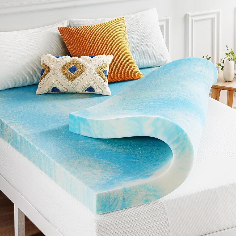 Best Price Mattress 4 Inch Swirl Gel AeroBreeze Cooling Air Flow Memory Foam Mattress Topper, Dorm Essentials, King : Home & Kitchen