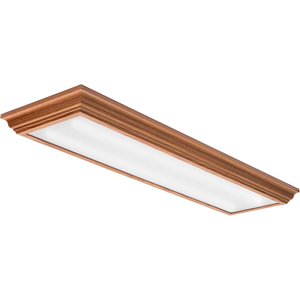 Lithonia Lighting Cambridge 4 Foot LED Kitchen Light Fixture, Linear Flush Mount Ceiling Light Fixture, 4000K Cool White, 3300 Lumens, 120 Volts, 35 Watts, Damp Listed, Oak (FMFL 30840 CAML OA) -