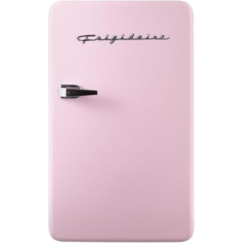 Frigidaire Retro Compact Refrigerator with Chiller, 3.2 cu ft Countertop Fridge, Built-In Bottle Opener, Rounded Corners, Premium, for Office, Bedroom, Dorm Room, Cabin, 18.5D x 20W x 31.5H (Pink) : Home & Kitchen