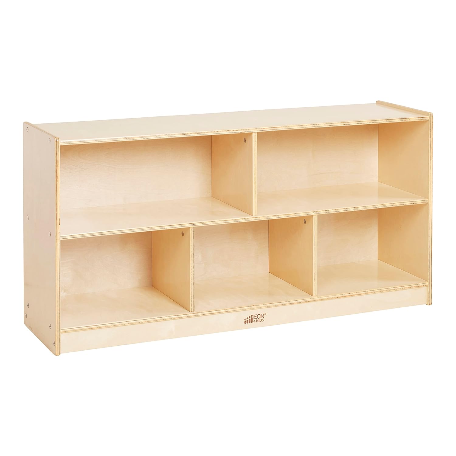 ECR4Kids 5-Compartment Mobile Storage Cabinet, 24in, Classroom Furniture, Natural : Office Products