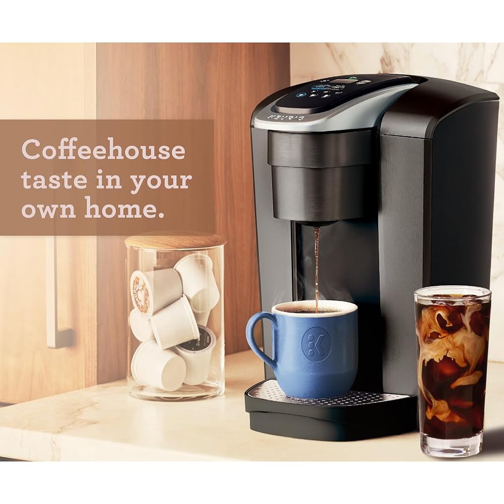 Keurig K-Elite Single Serve K-Cup Pod Coffee Maker, with Strength and Temperature Control, Iced Coffee Capability, 8 to 12oz Brew Size, Programmable, Brushed Slate: Home & Kitchen