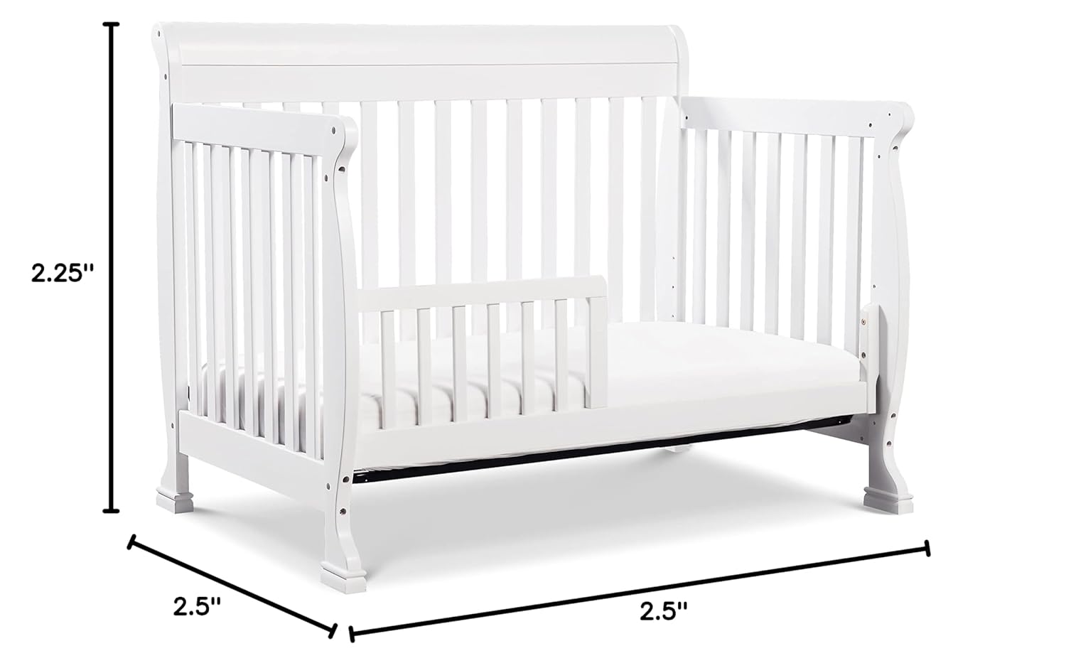: DaVinci Kalani 4-in-1 Convertible Crib in White, Greenguard Gold Certified : Baby Crib : Baby