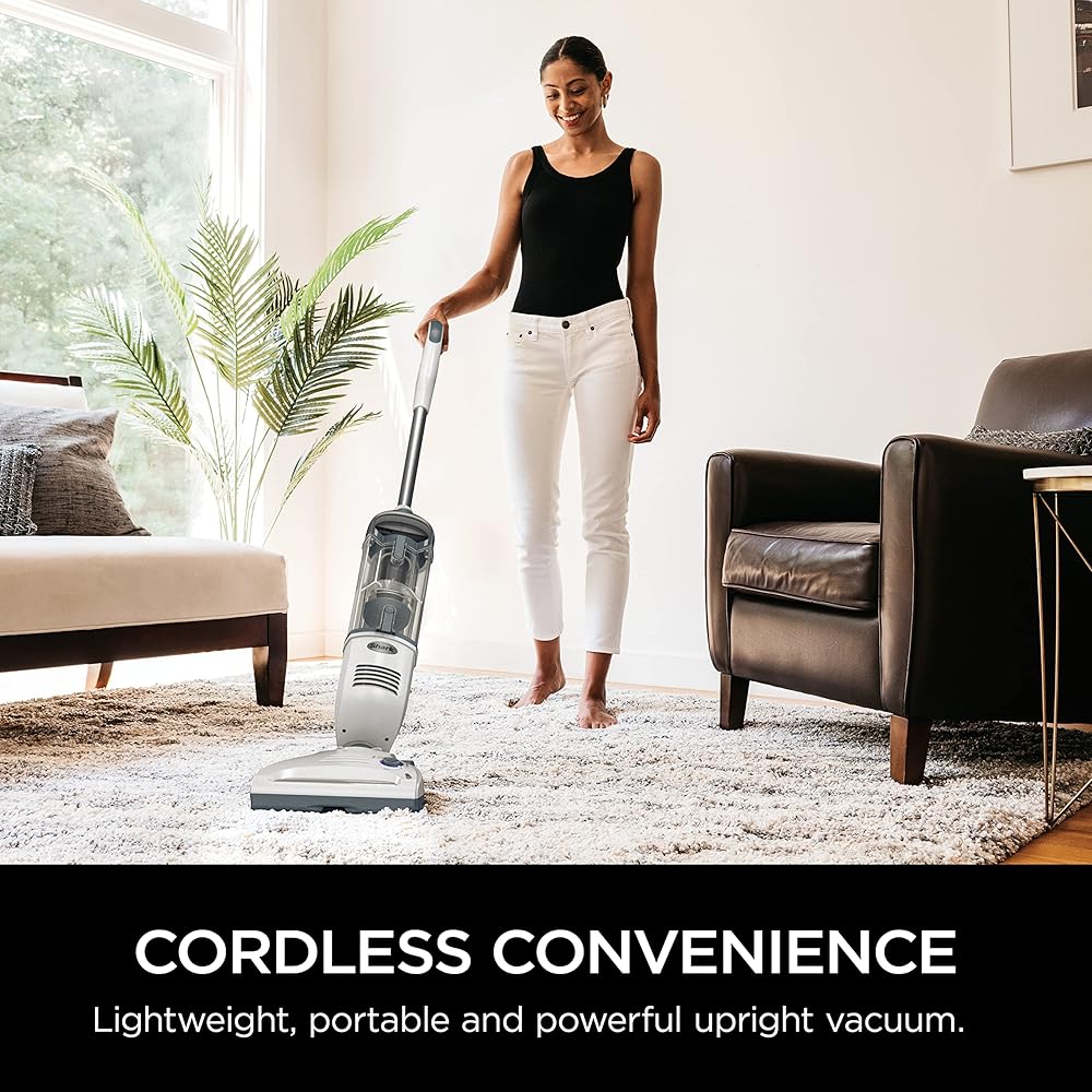 - Shark SV1106 Navigator Freestyle Upright Bagless Cordless Stick Vacuum for Carpet, Hard Floor and Pet with XL Dust Cup and 2-Speed Brushroll, White/Grey - Household Upright Vacuums