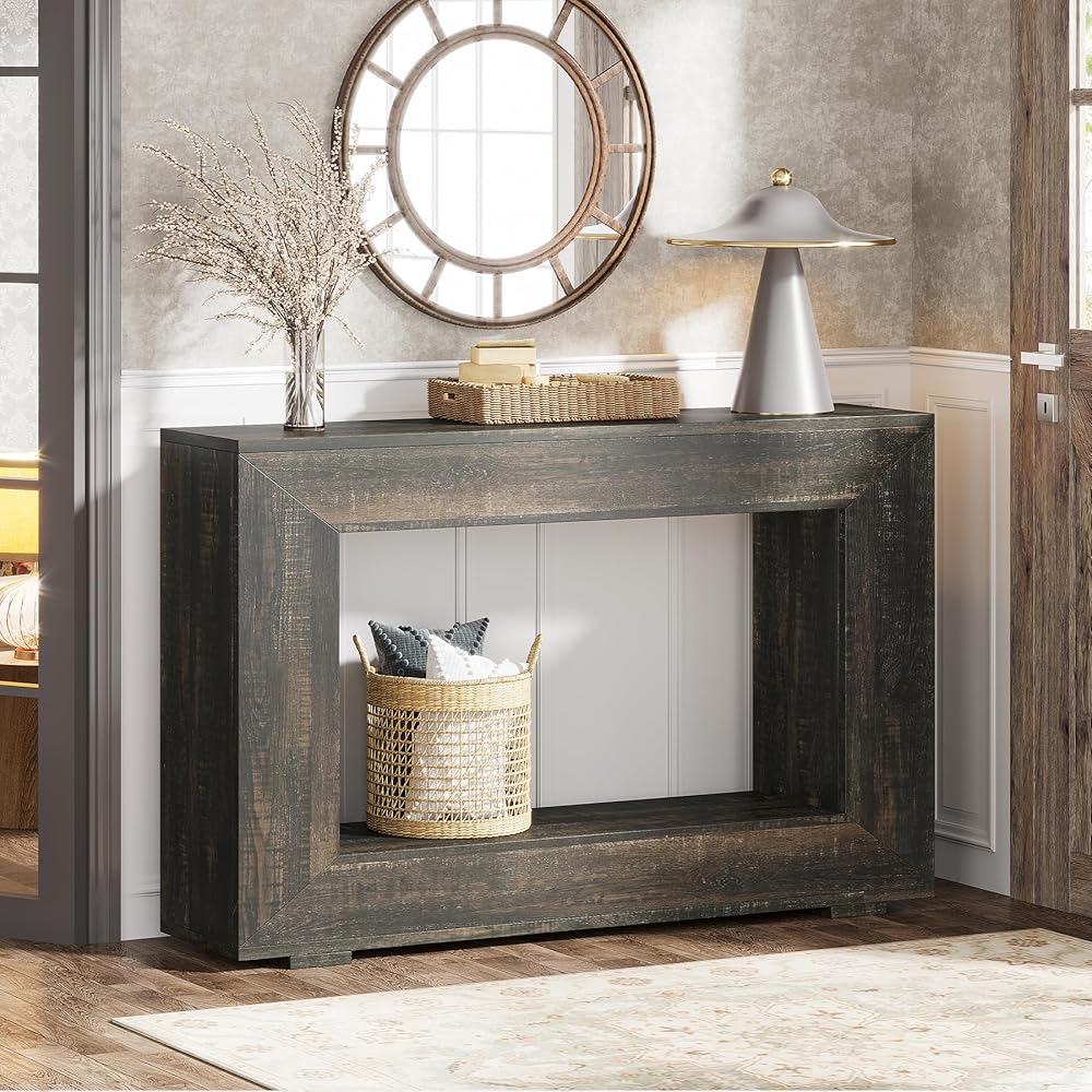 Tribesigns Farmhouse Console Table, 47 Inches Entryway Console Table with Storage, Industrial Hallway Accent Table for Living Room, Entrance : Home & Kitchen