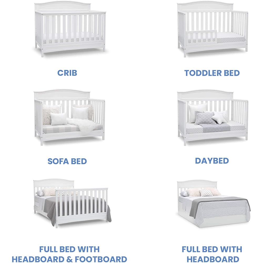 Delta Children Emery 4-in-1 Convertible Baby Crib - Greenguard Gold Certified, White : Baby