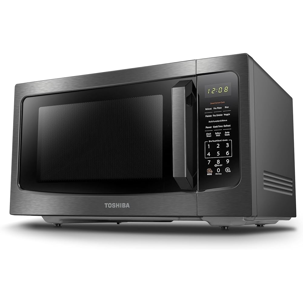 TOSHIBA ML-EM45P(BS) Countertop Microwave Oven with Smart Sensor and Position Memory Turntable, Function, 1.6 Cu.ft 13.6