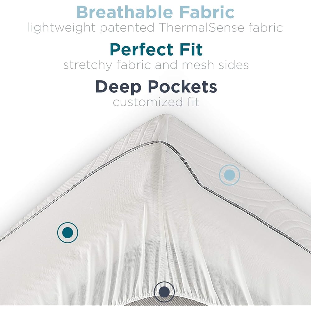 Tempur-Pedic TEMPUR-Protect Waterproof Mattress Protector, King, White : Home & Kitchen