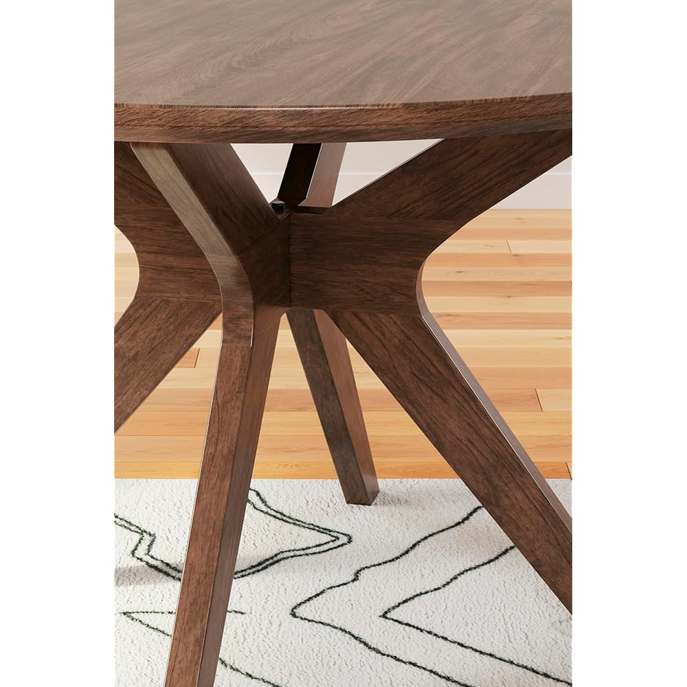 - Signature Design by Ashley Lyncott Traditional Round Dining Room Table, Seats up to 4, Brown - Tables