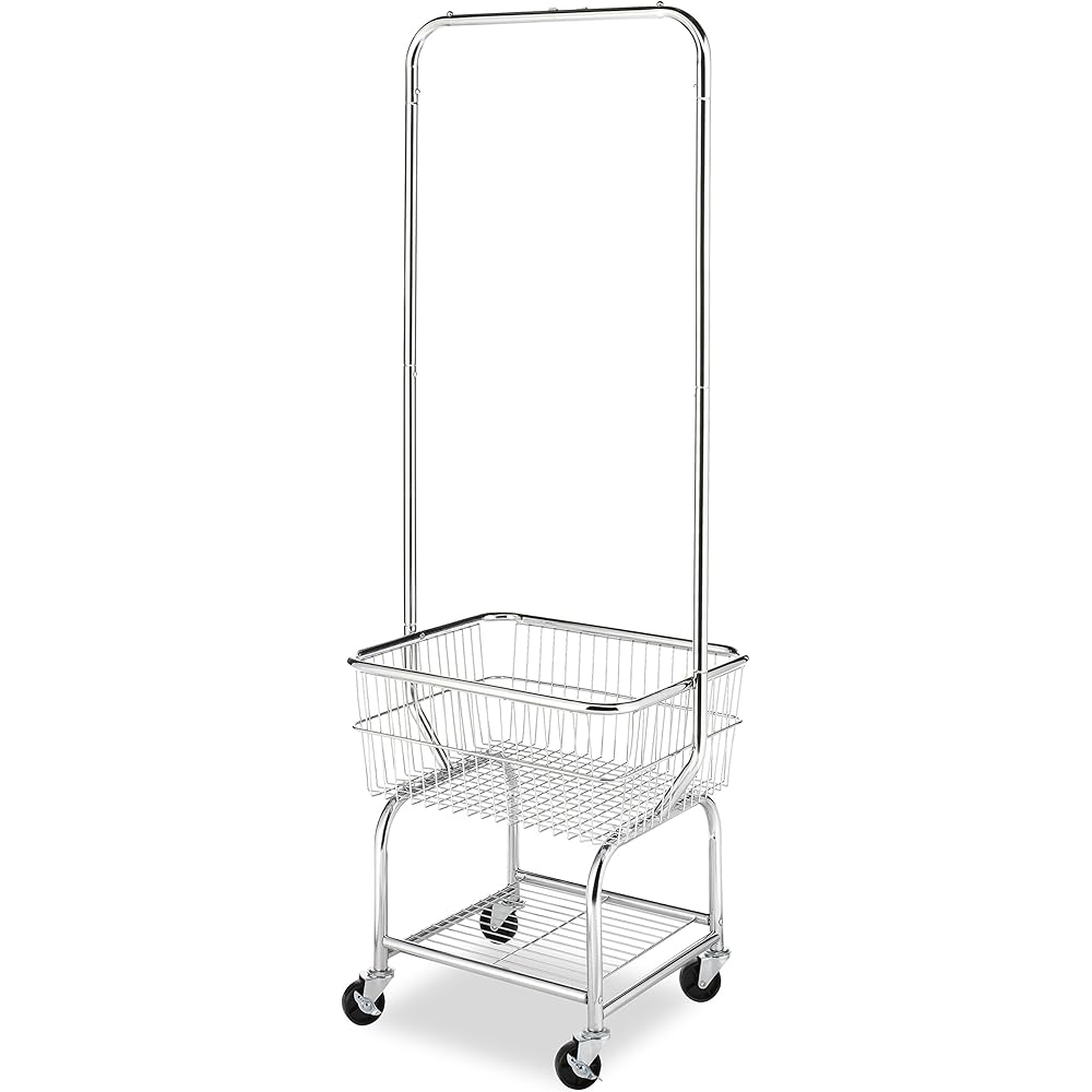 Whitmor Commercial Rolling Laundry Butler with Wire Storage Rack : Home & Kitchen