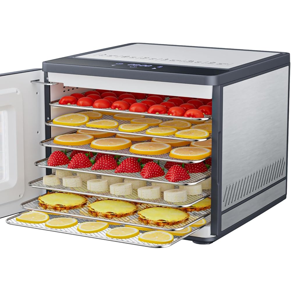 Food Dehydrator Machine for Jerky Beef: TINANA Stainless Steel Food Dryer for Meat - Digital Food Dehydrater for Fruit Herbs: Home & Kitchen
