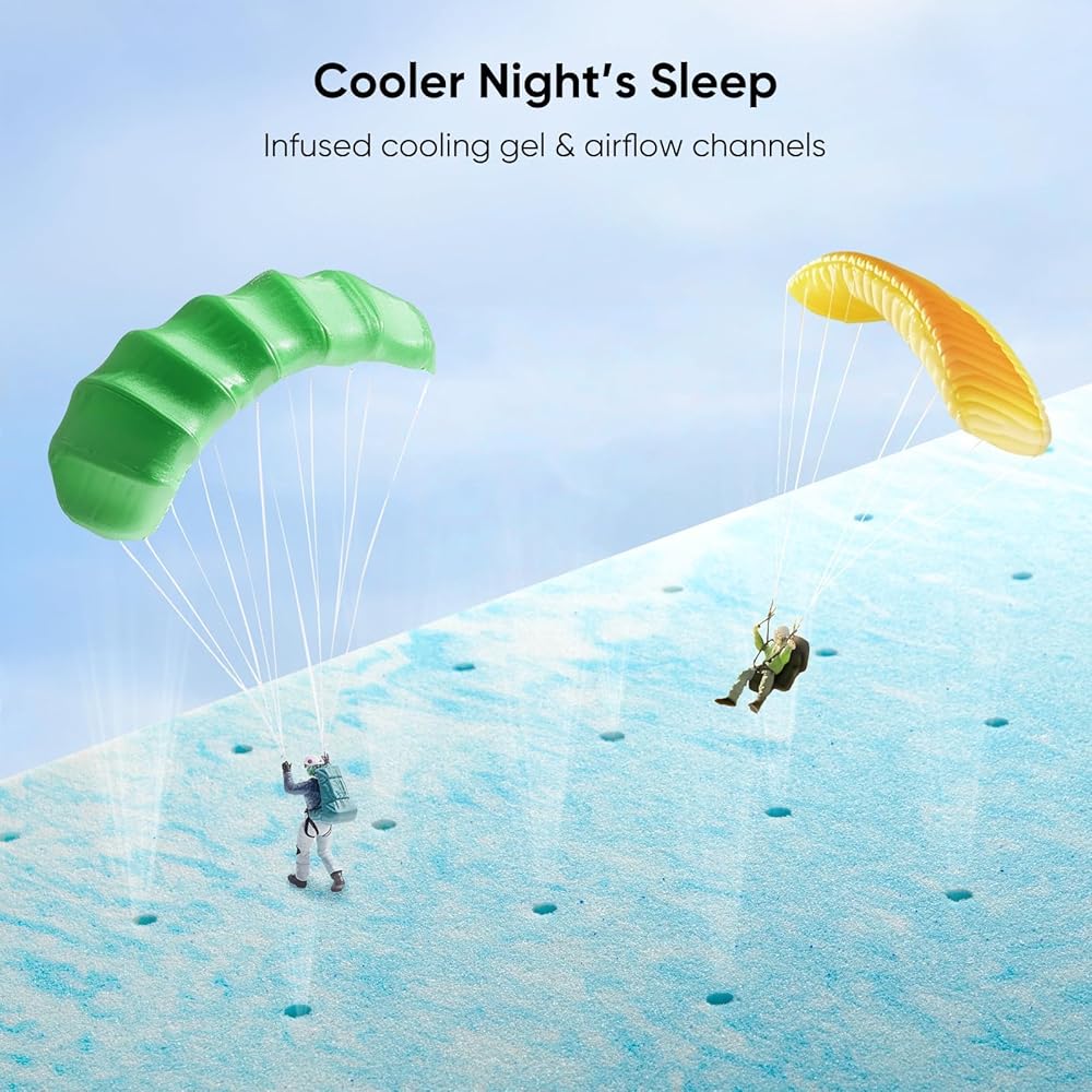 Marsail 3-inch King Memory Foam Mattress Topper, Gel Infused Cooling, Soft for Sleeper Sofa, RV, Camper, CertiPUR-US Certified : Home & Kitchen