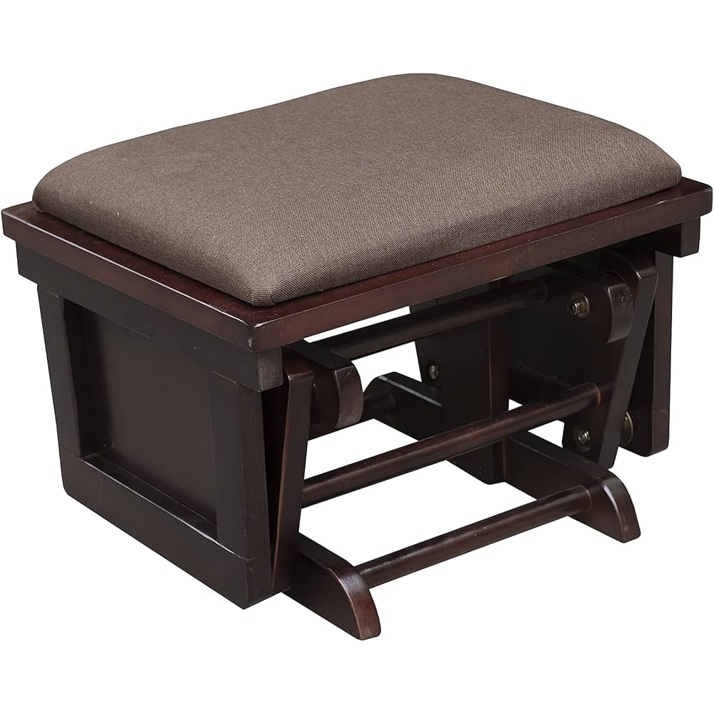 HOMCOM Nursery Glider Rocking Chair with Ottoman, Thick Padded Cushion Seating and Wood Base, Brown : Baby