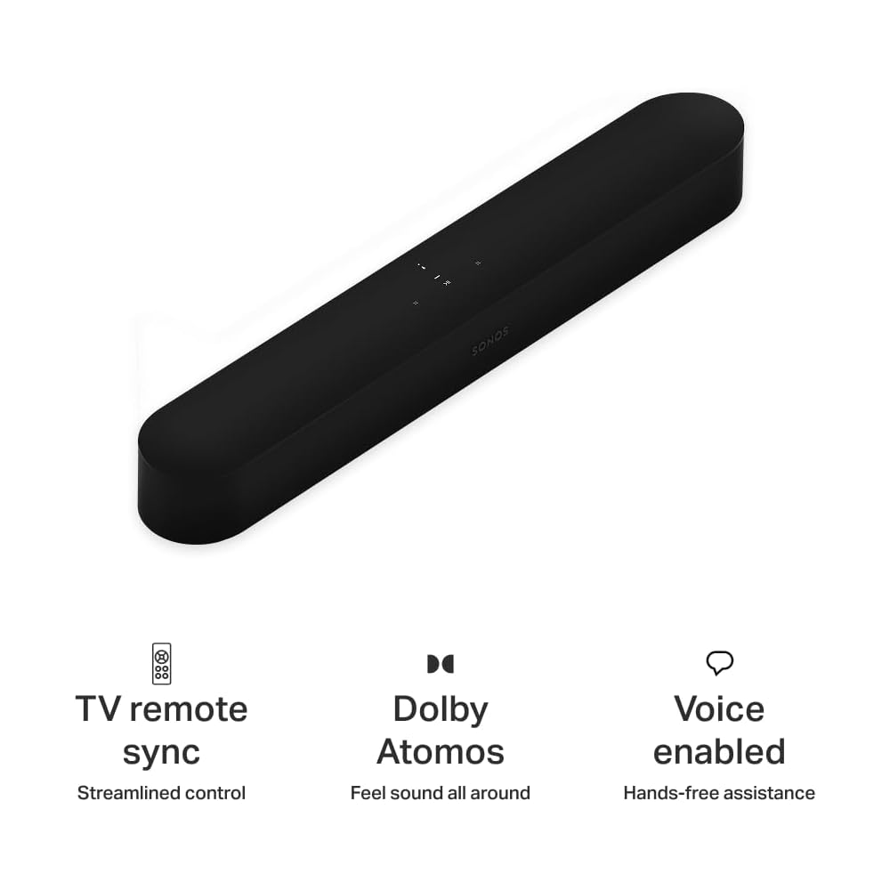 Sonos Beam Gen 2 - Black - Soundbar with Dolby Atmos : Electronics