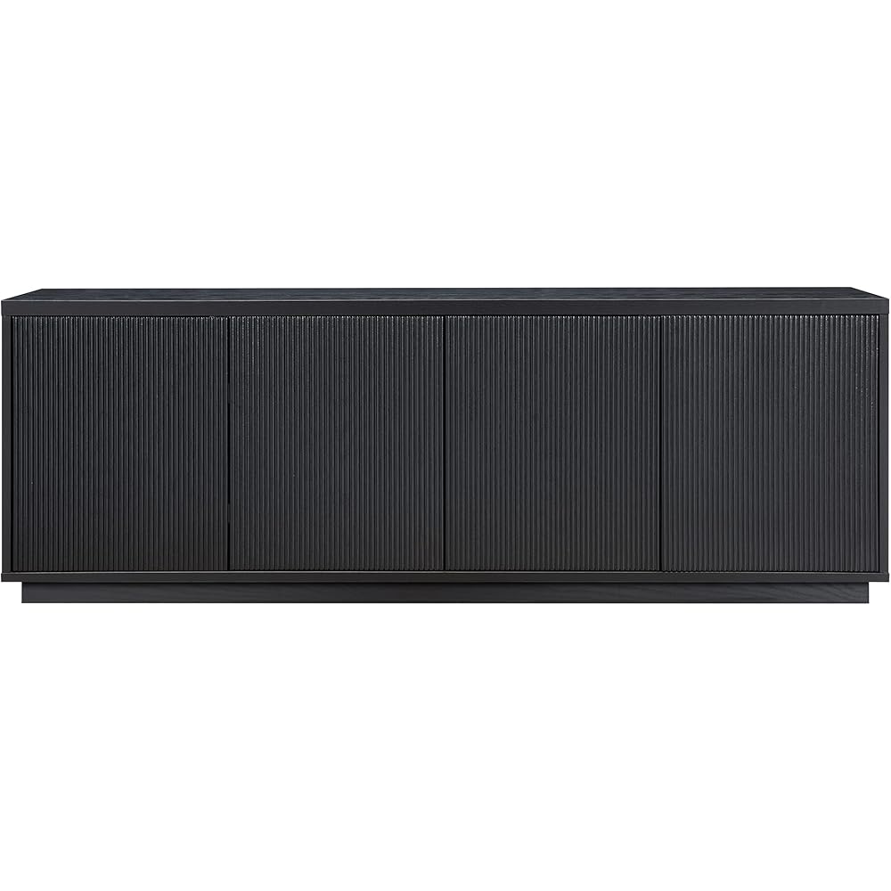 Henn&Hart Hanson, 70'' Rectangular TV Stand, Black Grain : Home & Kitchen
