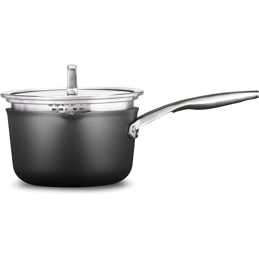 Calphalon Premier Hard-Anodized Nonstick 3.5-Quart Sauce Pan with Lid, Black, 3.5 QT: Home & Kitchen