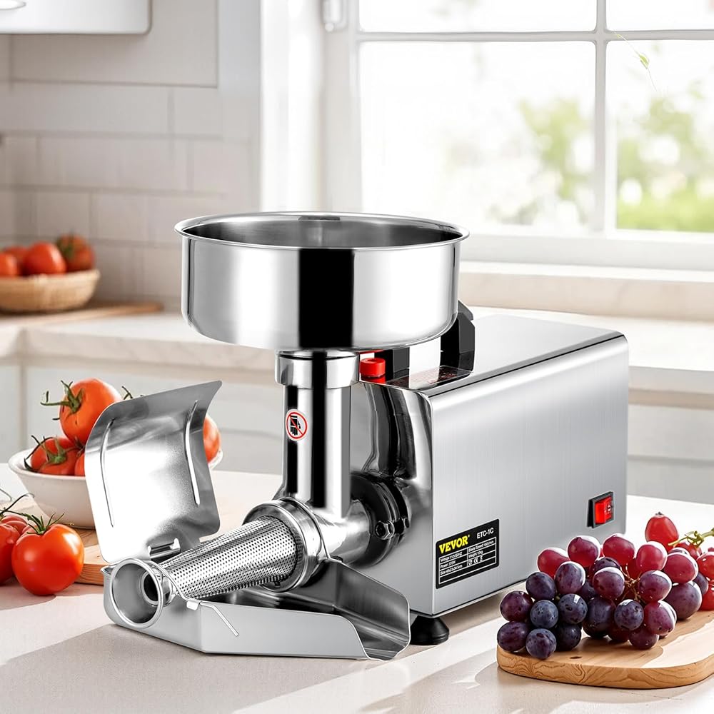 VBENLEM 110V Electric Tomato Strainer 370W Commercial Grade Tomato Milling Machine Stainless Steel Tomato Press and Strainer 90-160 Kg/H Pure Copper Motor Food Strainer and Sauce Maker: Home & Kitchen
