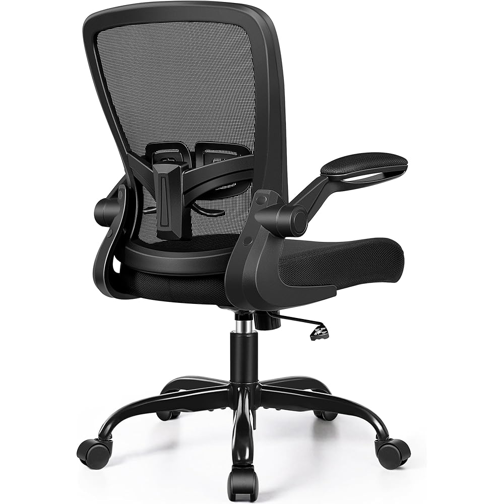 FelixKing Office Chair, Ergonomic Desk Chair with Adjustable Height and Lumbar Support Swivel Lumbar Support Desk Computer Chair with Flip up Armrests for Conference Room (Black) : Home & Kitchen