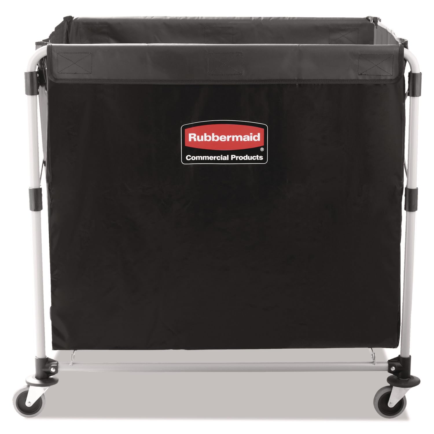 Rubbermaid Commercial Products, Collapsible X Cart, Black, Steel 8 Bushel Bin, Commercial Laundry Cart with Wheels for Hotel/Nursing Home/Home/College Easily Move Laundry/Supplies/Groceries: Janitorial Carts: Industrial & Scientific