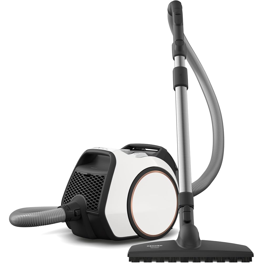 - Miele Boost CX1 Parquet - Bagless Canister Vacuum Cleaner, Lightweight, Compact and Corded with Vortex Technology and HEPA AirClean Filter, in White/Rose