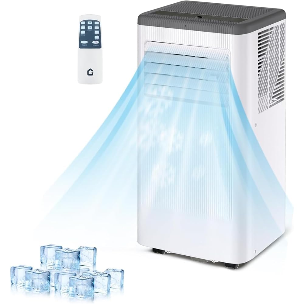 KOKEBREN 8000 BTU Portable Air Conditioner, Portable AC Unit with Cooling, Dehumidifier and Fan Functions, Cools Up to 420 Sq. Ft., Remote Control, LED Display Included, Gray Top : Home & Kitchen