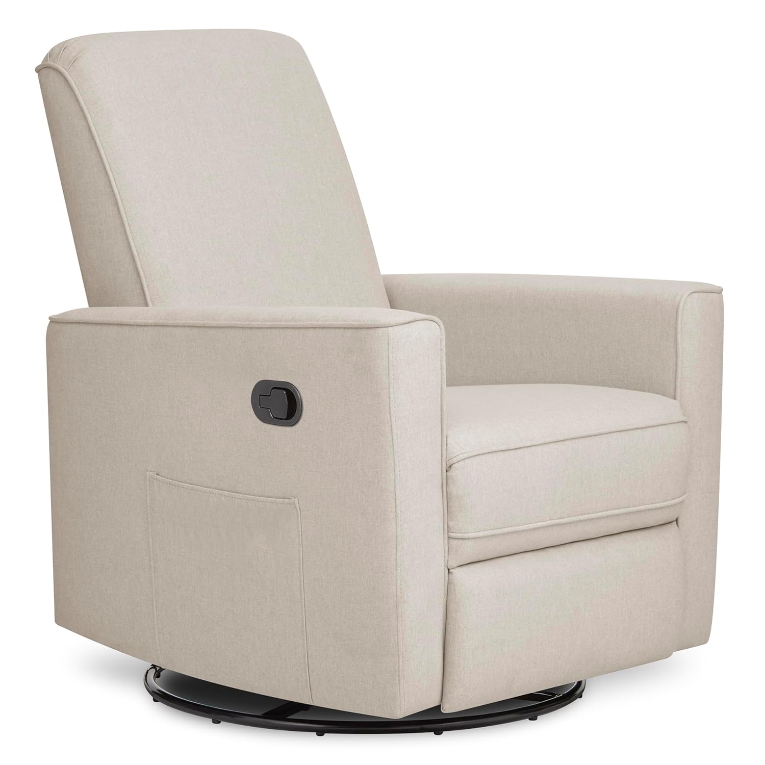 Evolur Raleigh Glider in Light Sand, Upholstered Plush Seating 360掳 Swivel Glider Rocking Chair, FSC Certified, Greenguard Gold & JPMA Certified Nursery Glider Recliner