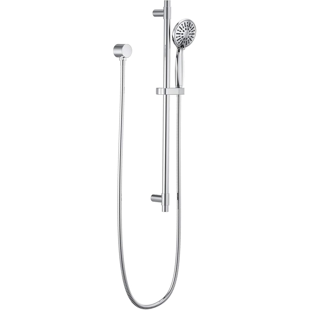 Delta Faucet Slide Bar Hand Held Shower with Hose, Chrome Handheld Shower Head, Slide Bar Hand Shower, Handheld Shower, Detachable Shower Head, Chrome 51361 -