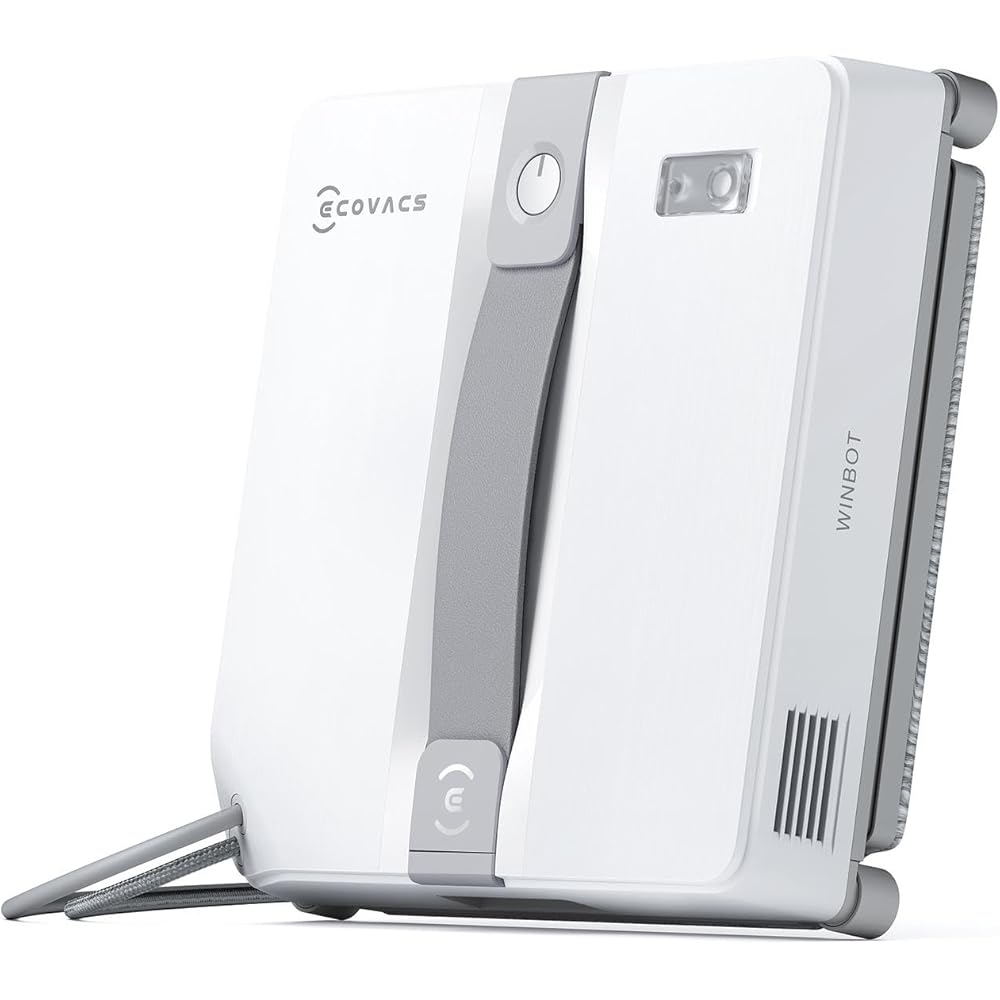 - ECOVACS WINBOT Mini Window Cleaning Robot - Compact Design, Dual Nozzles with Ultrasonic Spray, 9-Stage Protection System, Intelligent Path Planning, 3 Cleaning Modes, Anti-Slipping System