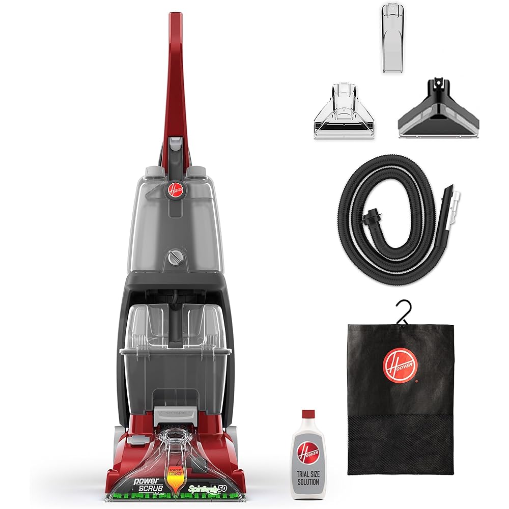 - Hoover PowerScrub Deluxe Carpet Cleaner Machine for Carpet and Upholstery, Deep Cleaning Carpet Shampooer Machine with Multi-Purpose Tools, Pair Carpet Cleaner Solution - Carpet Steam Cleaners
