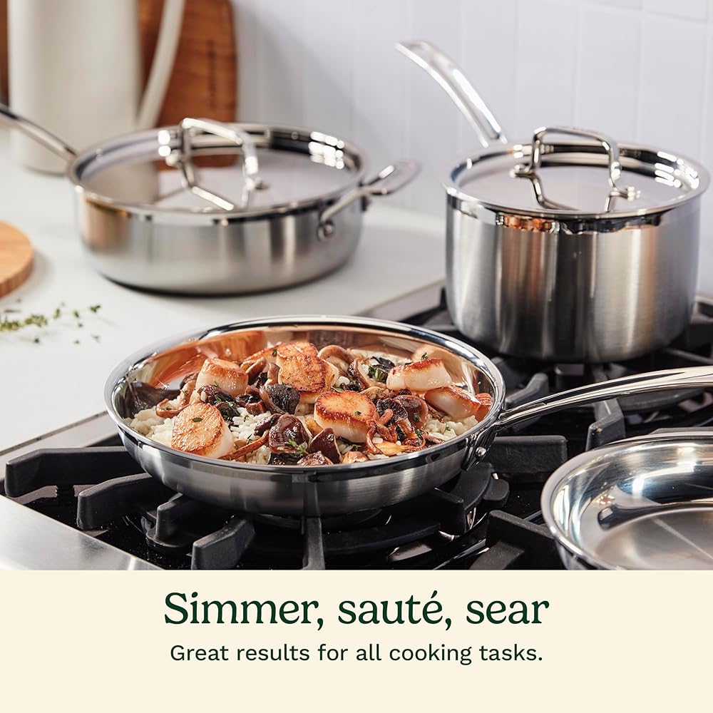 Cuisinart 12 Piece Cookware Set, MultiClad Pro Triple Ply, Silver, MCP-12N: Pots And Pans: Home & Kitchen