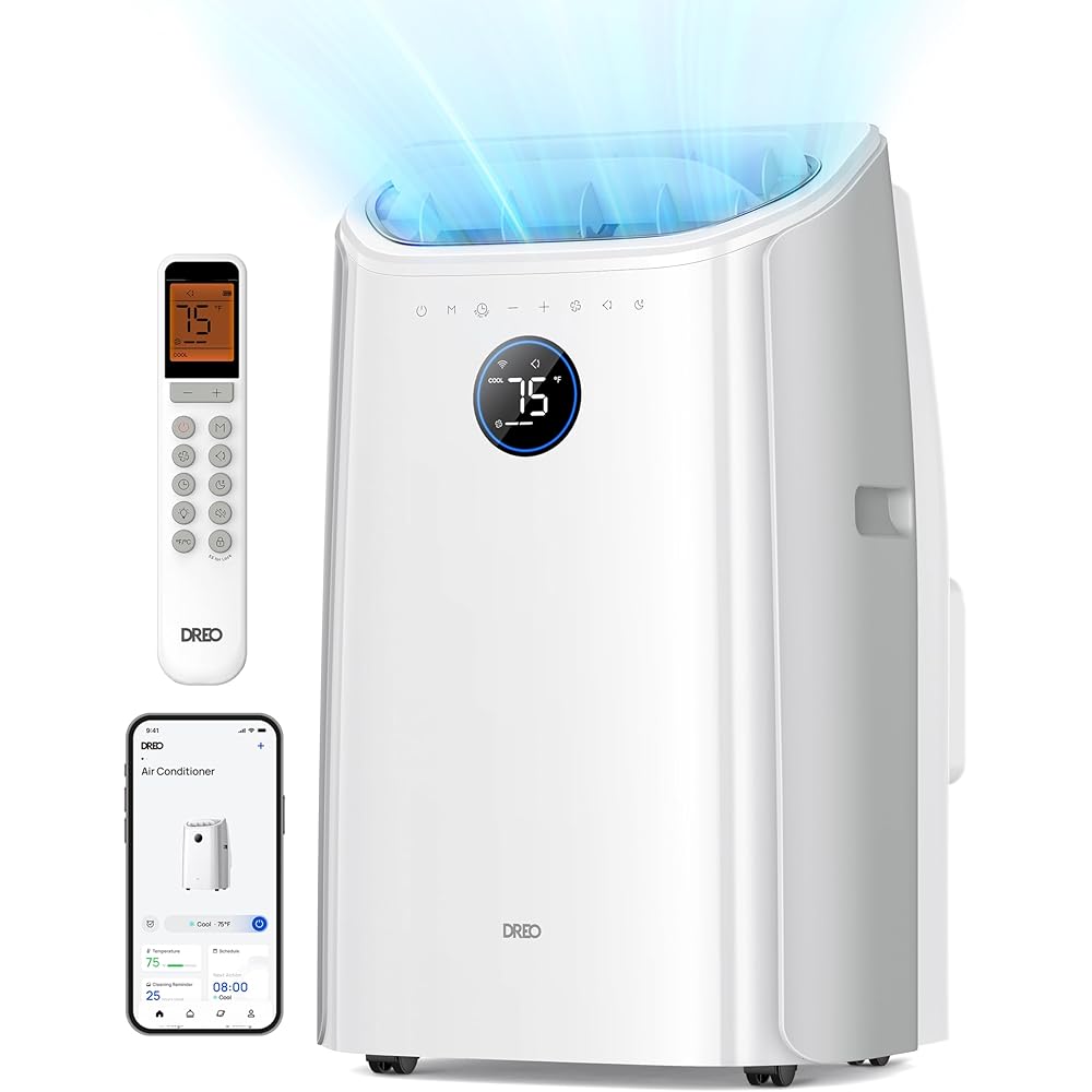 Dreo Portable Air Conditioners, 14000 BTU AC Unit for Bedroom with Drainage-Free Cooling, 3-in-1 with Fan & Dehumidifier, Touch/APP/Voice/Remote, 24h Timer, Smart Floor AC for Room Indoors, AC516S : Home & Kitchen