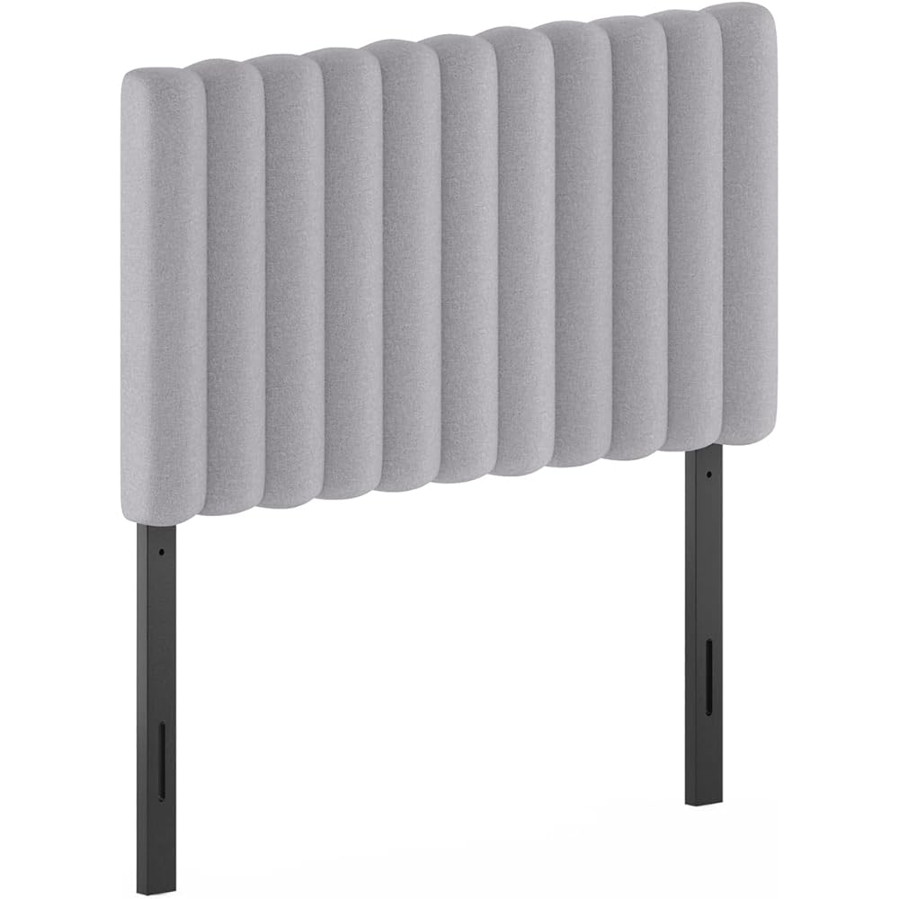 Furinno Roanne Upholstered Tufted Headboard, Twin, Glacier